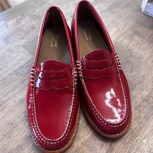 GH Bass Weejuns women’s red patent loafers New